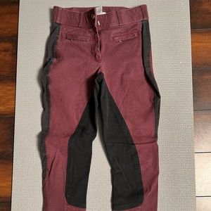 Dover’s Brand Ladies’ Full-Seat Breeches - Maroon & Black - Size 26.